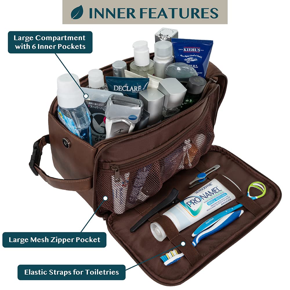 PAVILIA Dopp Kit avec poches élastiques et latérales pour tout organiser.