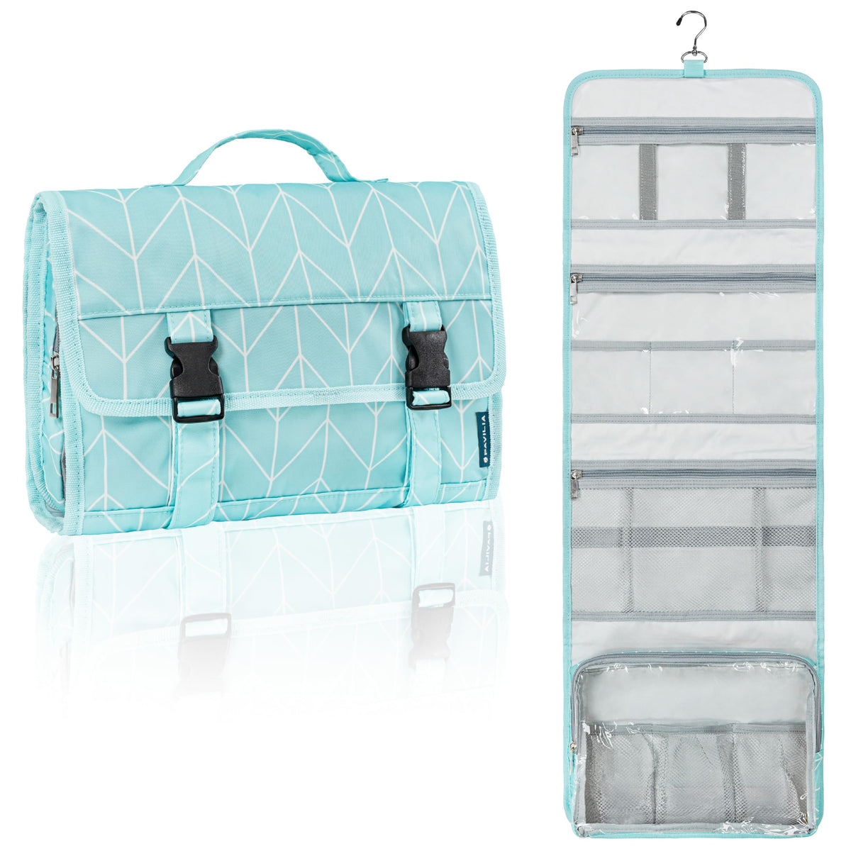 PAVILIA sac de toilette suspendu voyage pratique et spacieux.