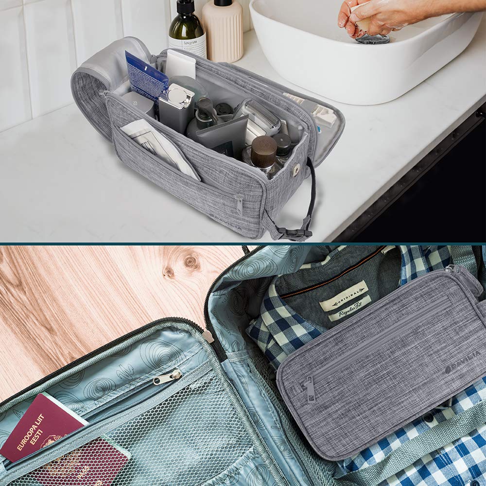 PAVILIA Trousse de toilette compacte design voyage, facile à ranger.