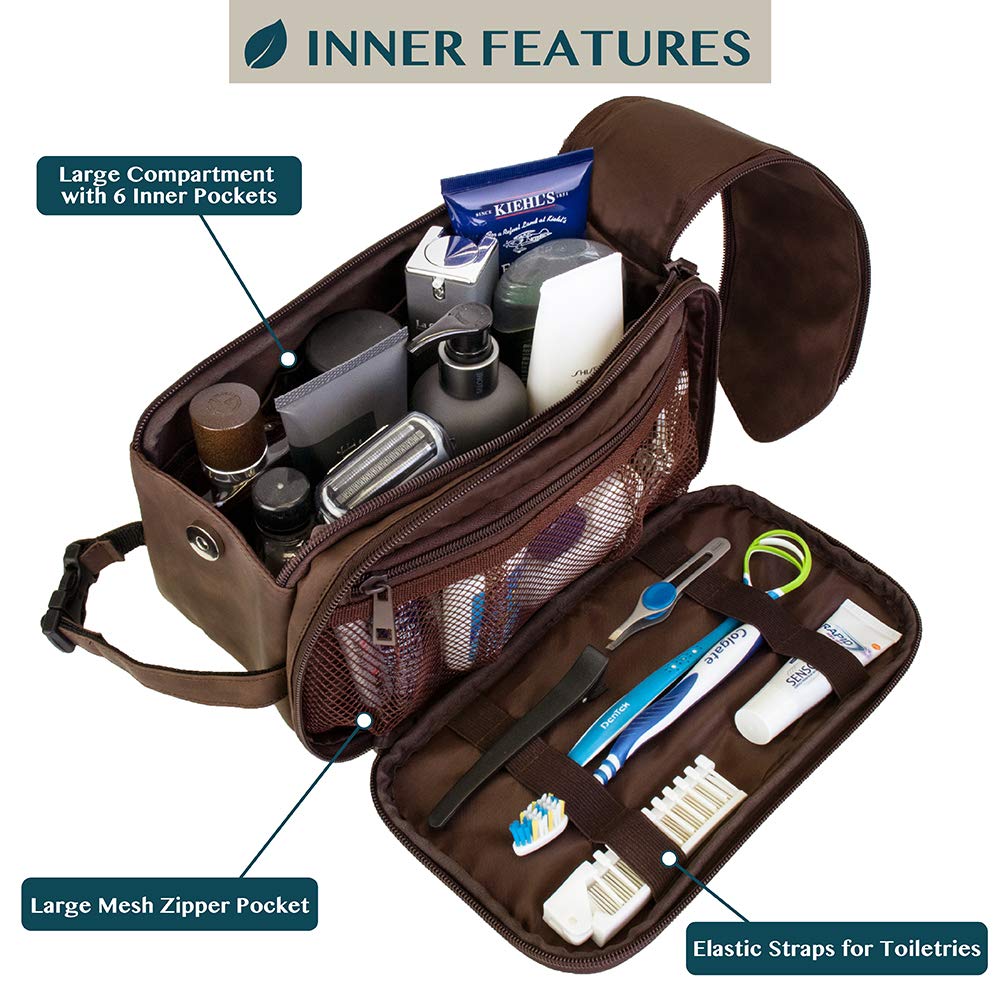 Dopp kit PAVILIA avec grande ouverture pour accès rapide aux essentiels.