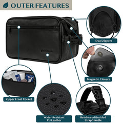 Trousse PAVILIA noir avec poches latérales pour optimiser l'organisation.