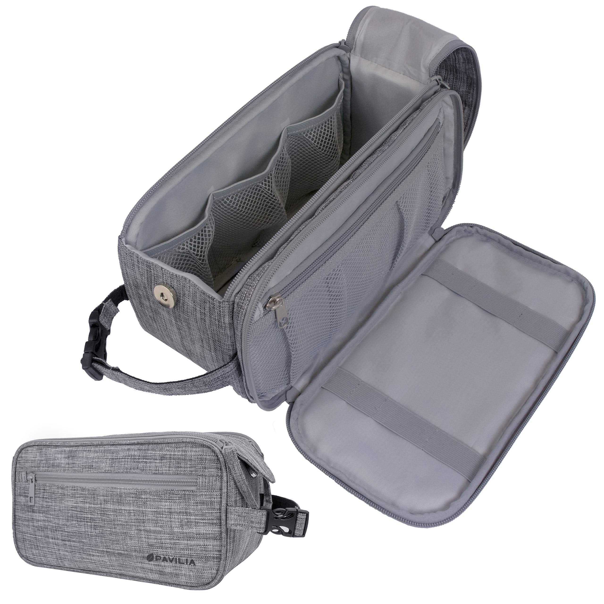 PAVILIA Trousse de toilette homme, grande ouverture pour accéder rapidement aux essentiels.