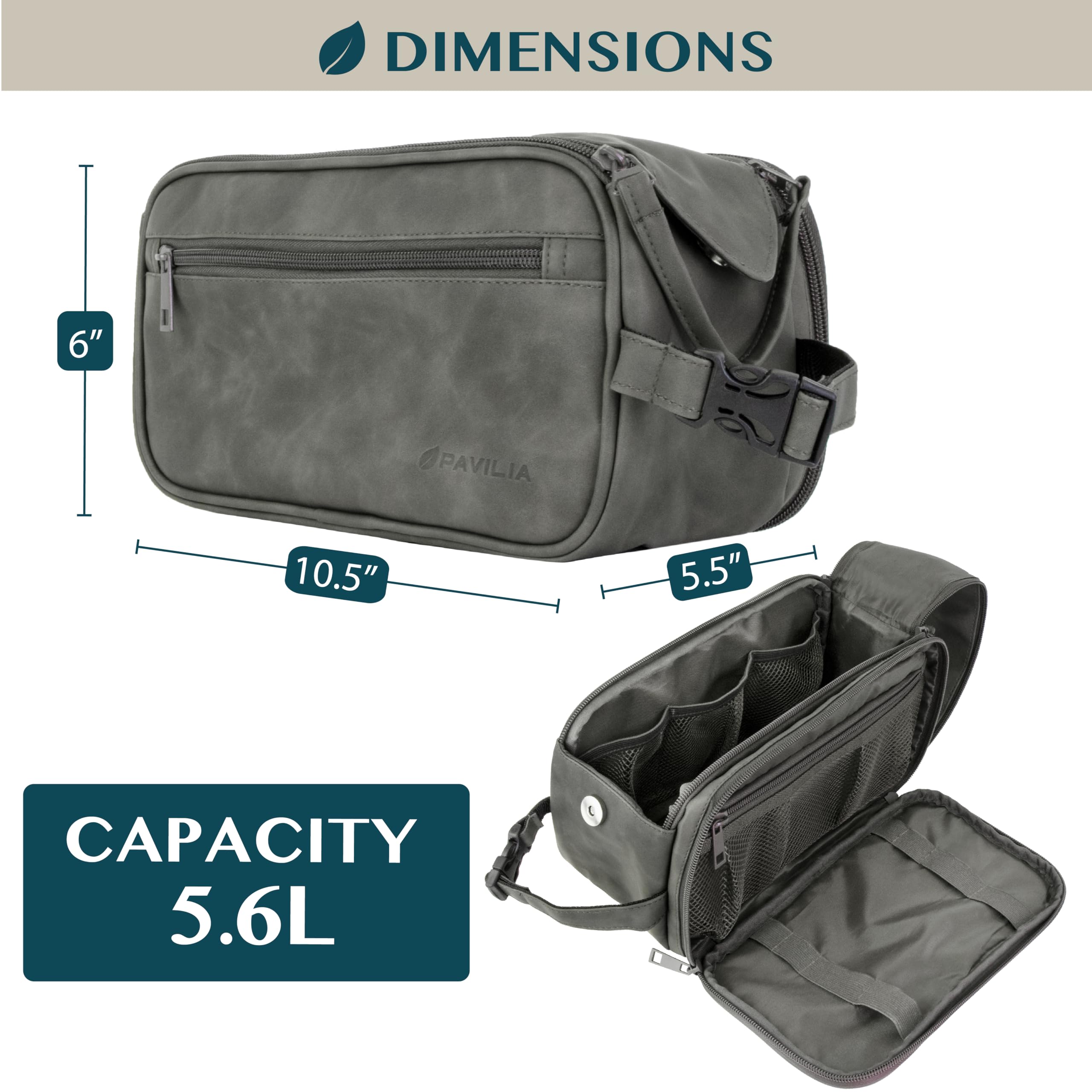 PAVILIA trousse avec poches elastiques, organisation simple.