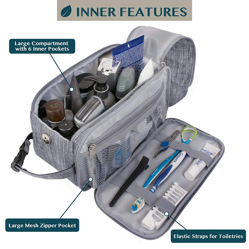 PAVILIA Trousse de toilette homme, rangements et poches maille pour l'organisation.