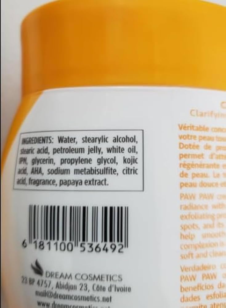 PAW PAW Crème Papaye – texture onctueuse pour hydrater et lisser la peau.
