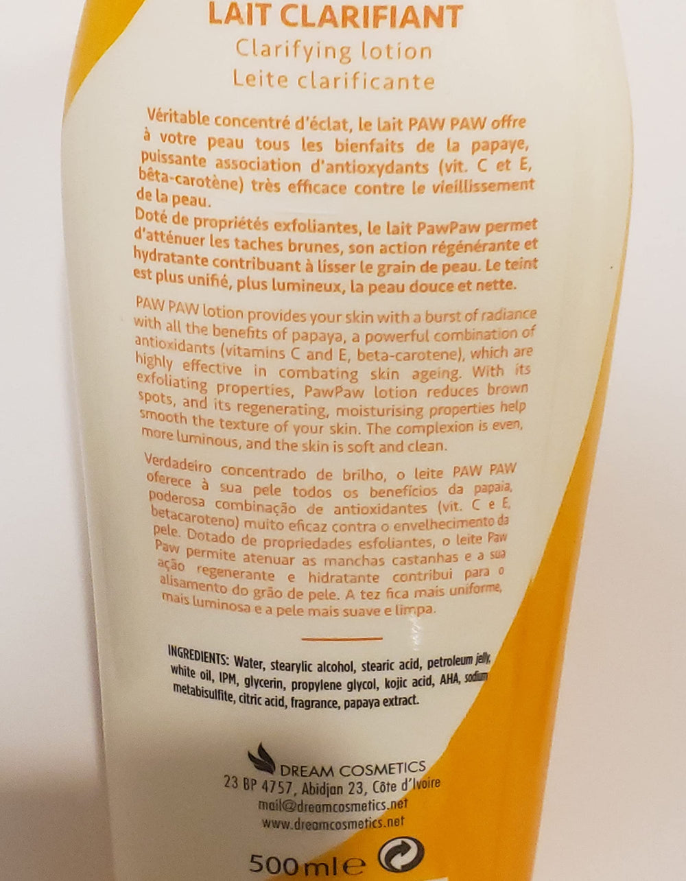 Paw Paw kit corps clarifiant – emballage hygiénique pour une utilisation aisée.