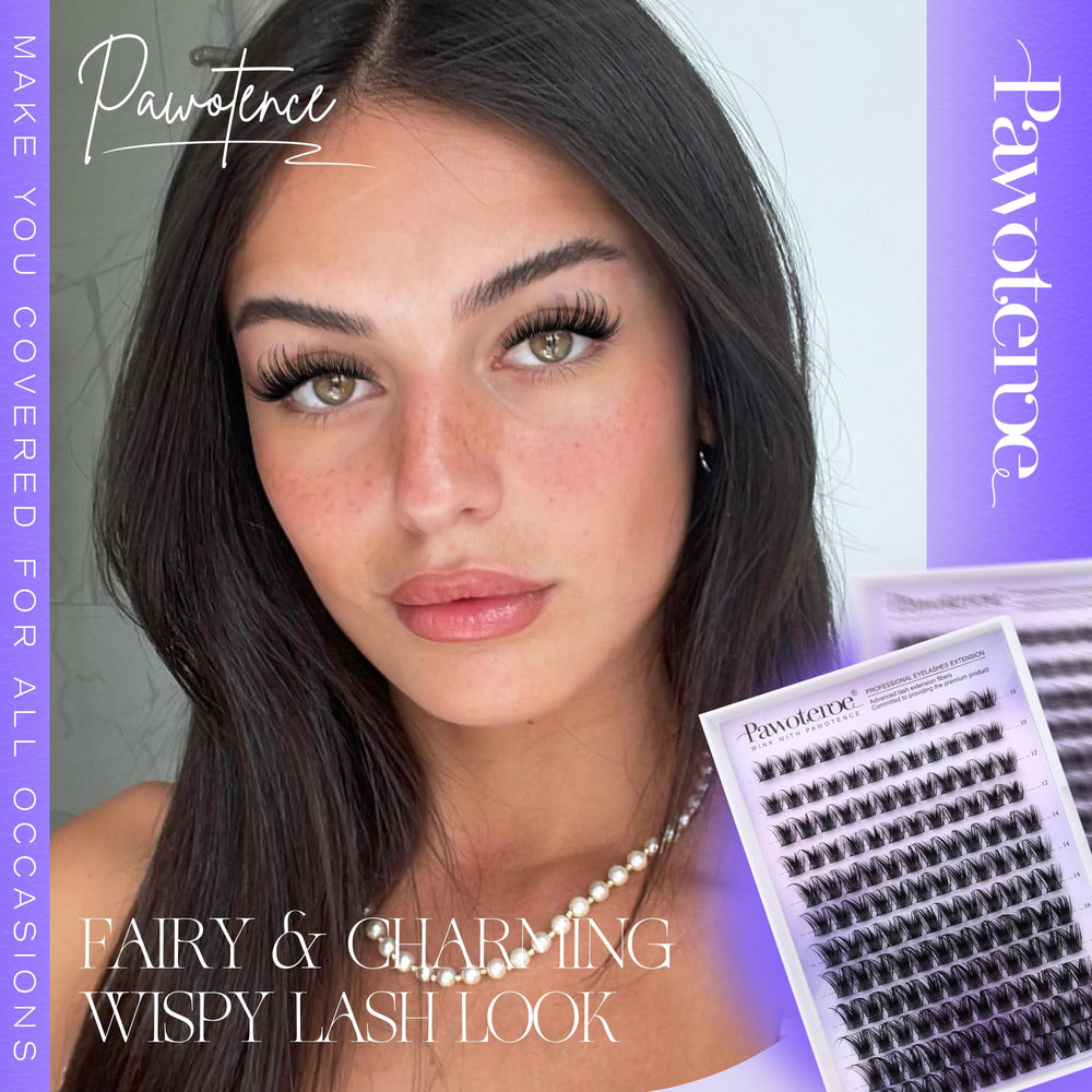 Pawotence 144 cils grappes avec longueur variée pour un look personnalisé