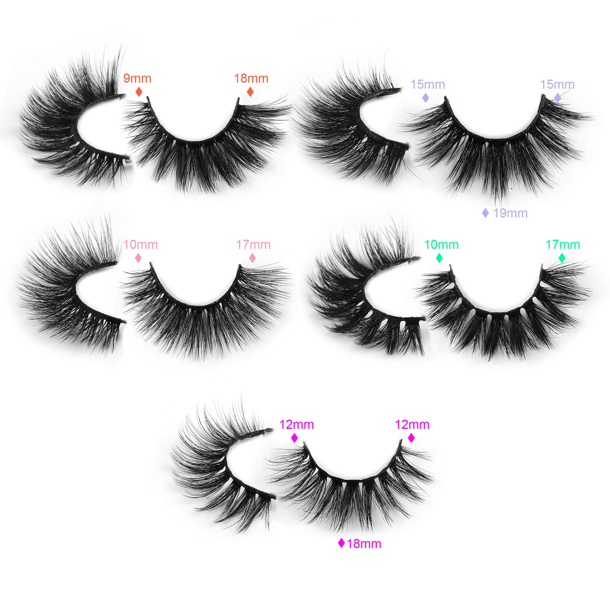 Pawotence cils faux mink doux 3D pour un fini naturel.