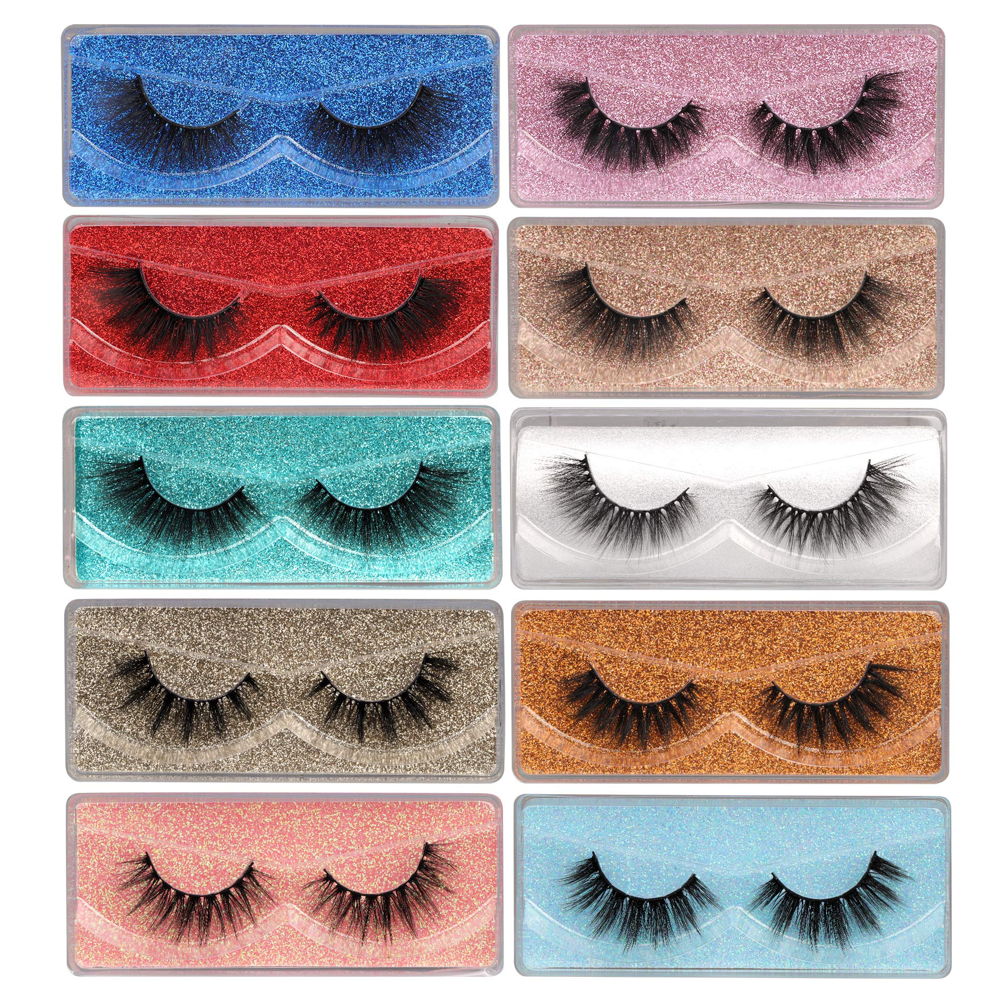 Pawotence cils wispy 18 mm 3D pour un regard naturel et léger.