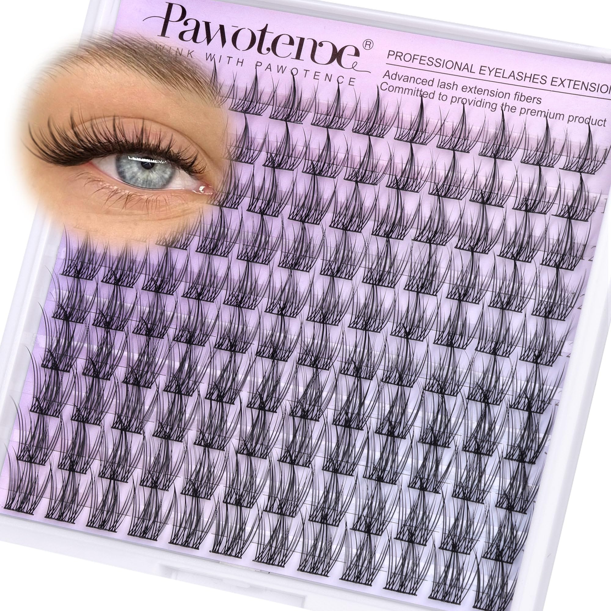 Pawotence Clusters Cils Naturels Effet Plume, regard léger et naturel