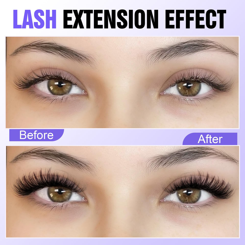 Pawotence kit d'extension cils, application maison avec outils inclus.