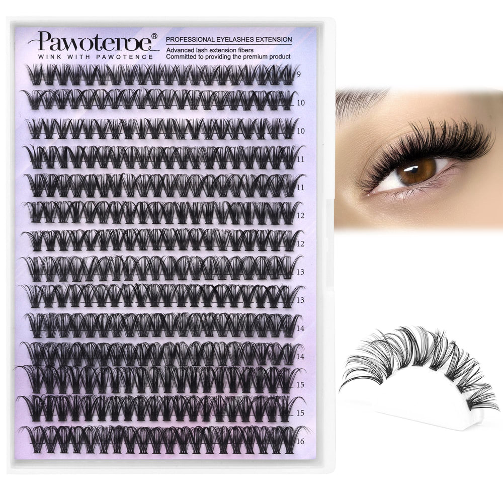 Pawotence groupes-cils 40d, gros plan, texture douce et volume subtil.