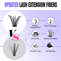 Pawotence Lash Clusters 40D-50D pour différentes longueurs