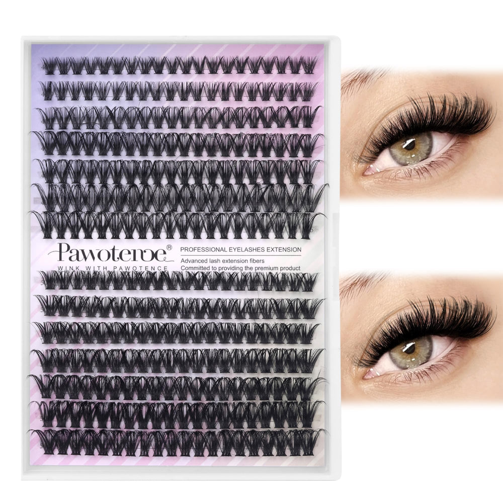 Pawotence Lash Clusters ensemble 280 pièces pour un regard volumineux naturel
