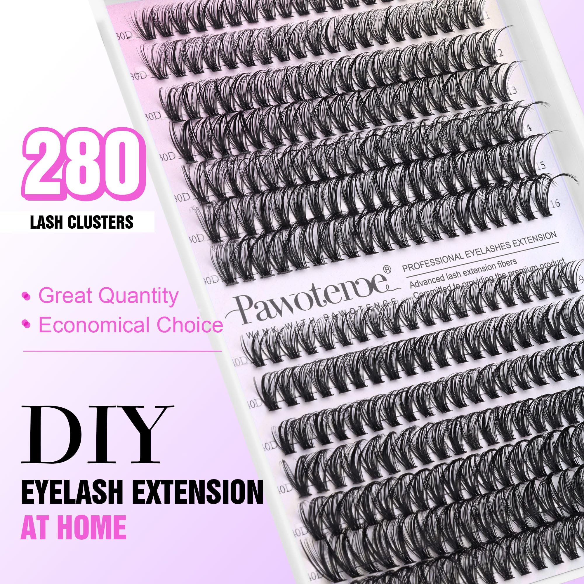 Pawotence Lash Clusters – fibres douces pour douceur et durabilité des cils.