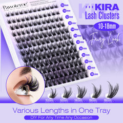 Pawotence Lash Clusters Kira, longueur 10-18 mm pour un regard allongé et naturel.