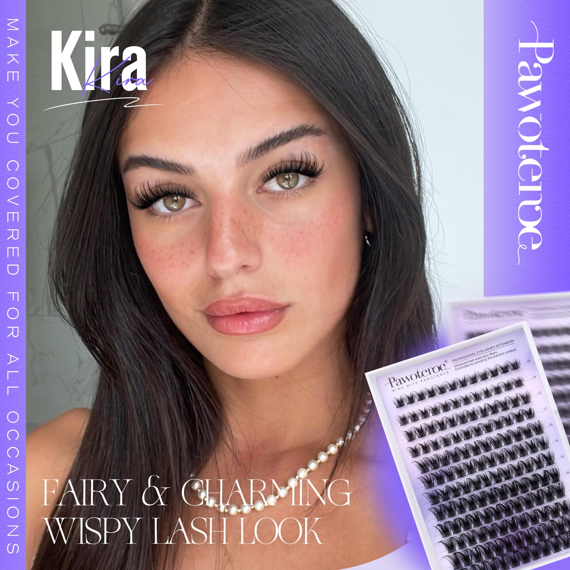 Pawotence Lash Clusters Kira, pose rapide parfaite pour les matins pressés.