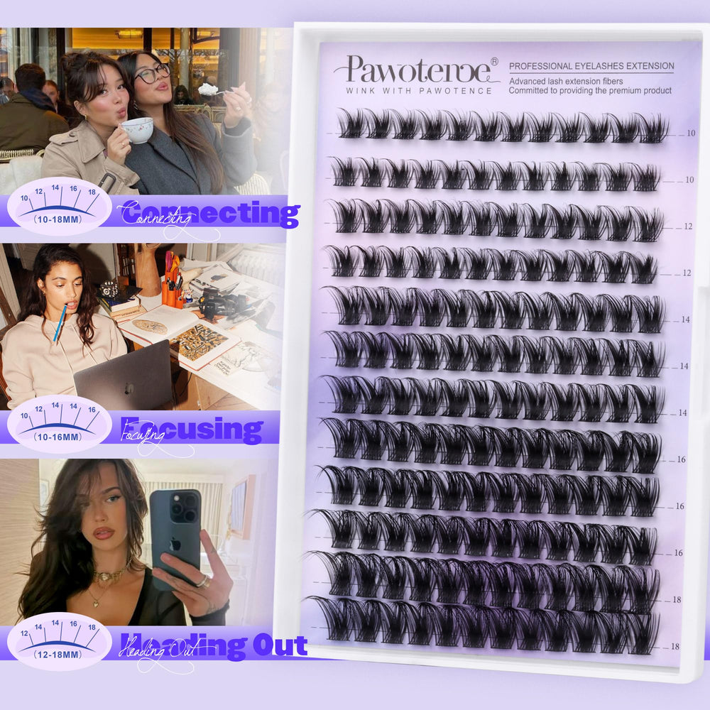 Pawotence Lash Clusters Kira, regard profond grâce à des cils fournis et naturels.