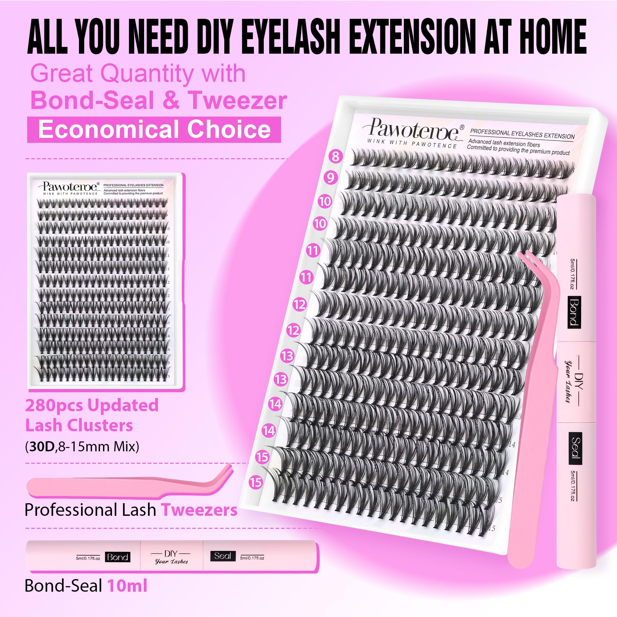 Pawotence liant et sceau cils pour une fixation durable et propre.