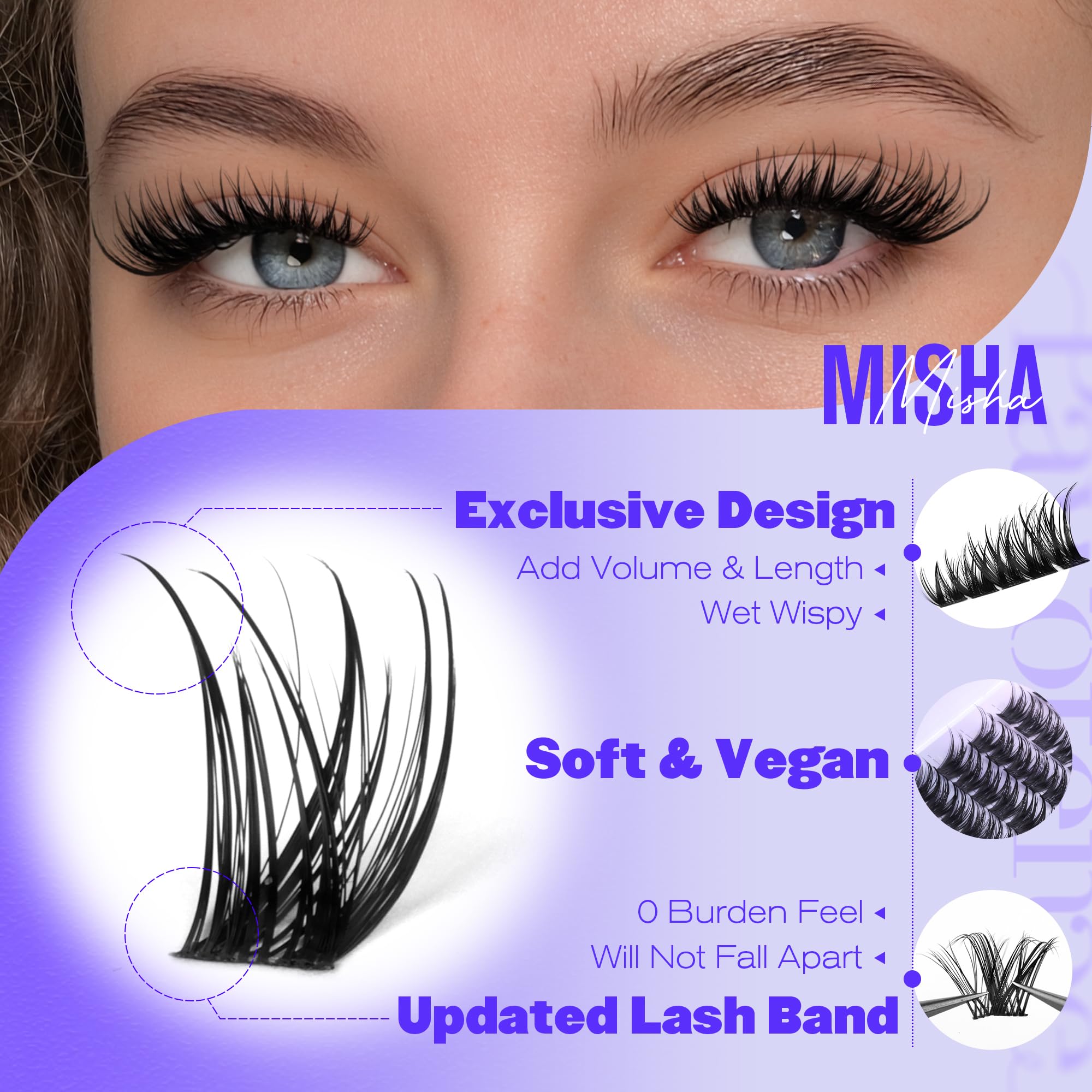 Pawotence Misha: application facile des clusters sous les cils