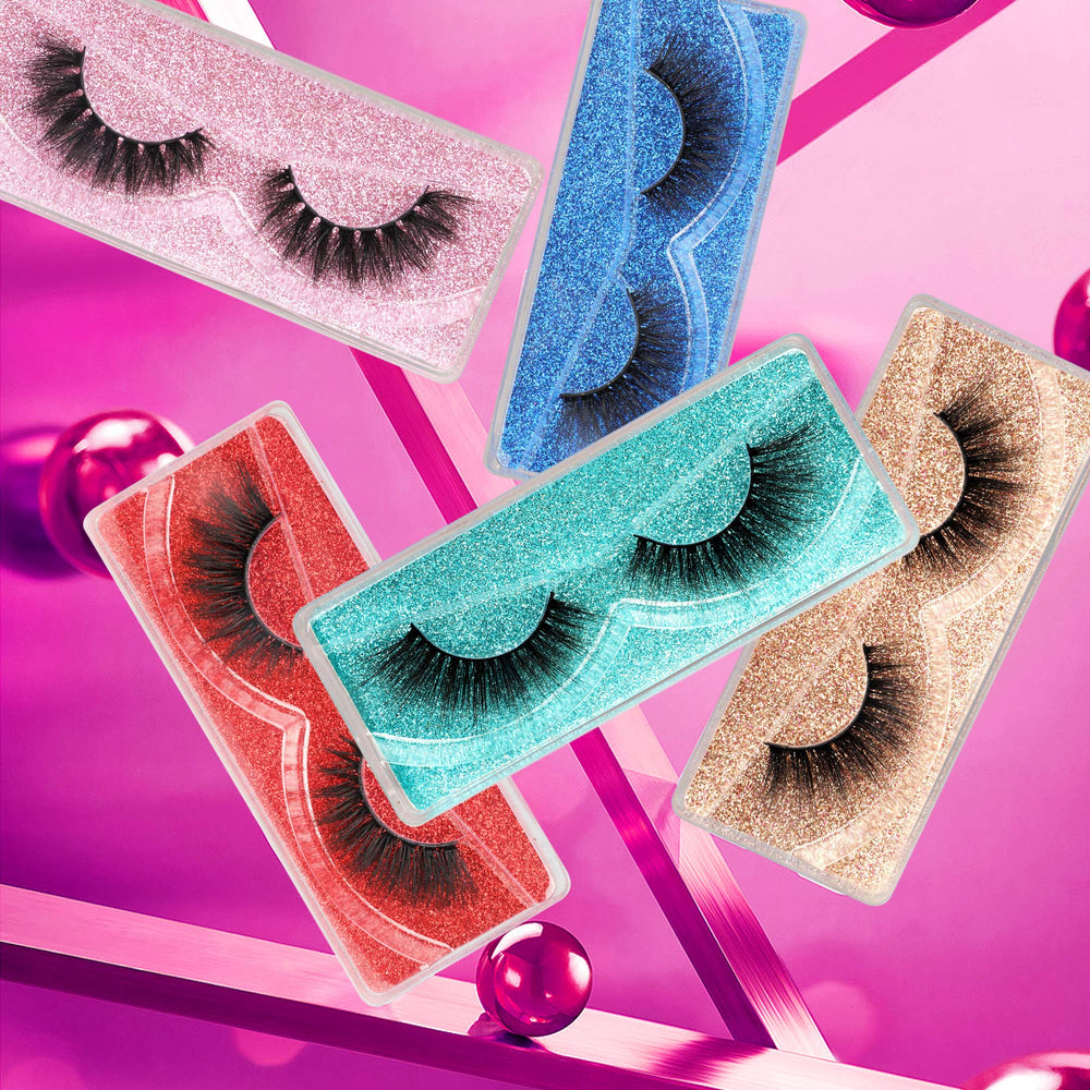 Pawotence pack 10 paires cils à paillettes pour varier les looks.