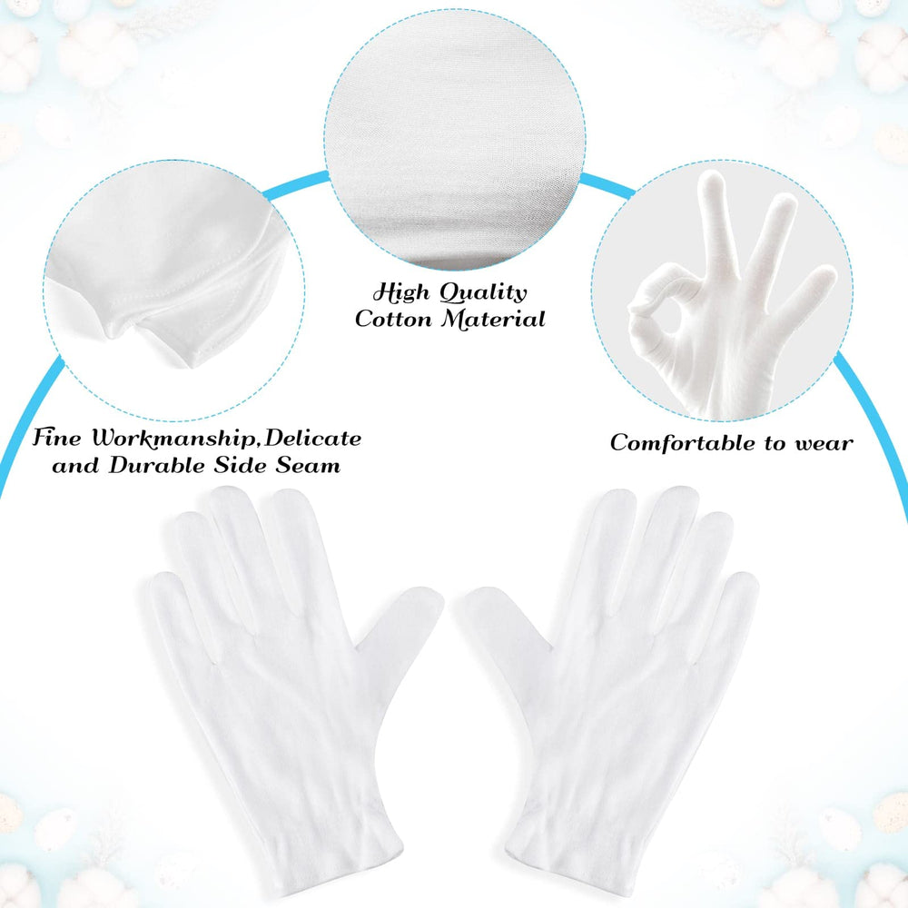 Gants Paxcoo en coton blanc XL destinés au spa des mains et relaxation.