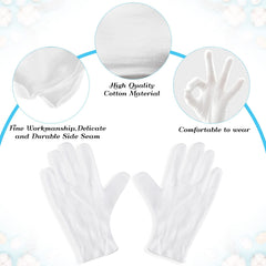 Gants Paxcoo en coton blanc XL destinés au spa des mains et relaxation.