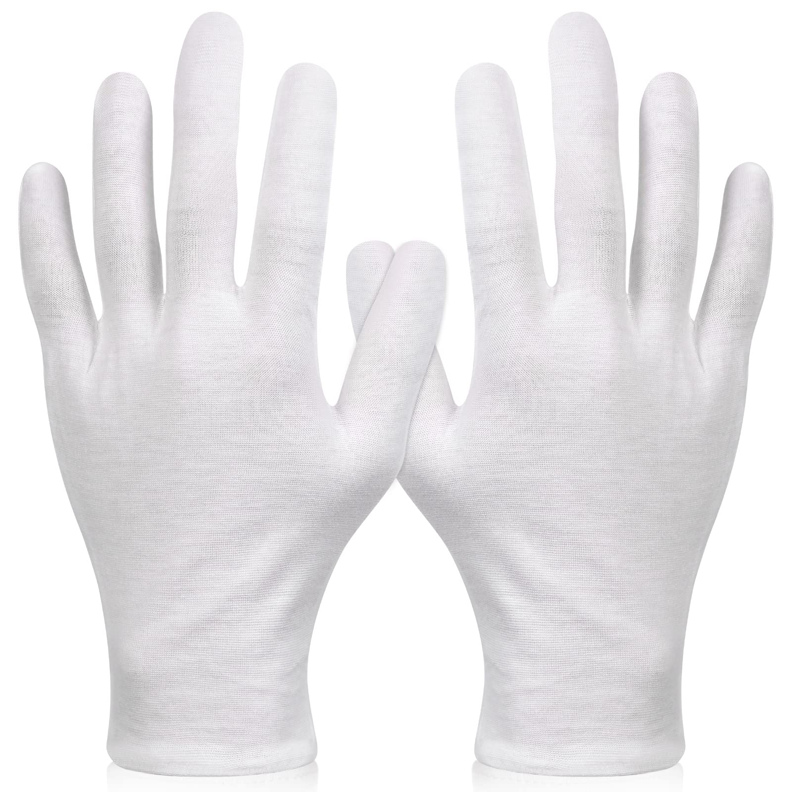 Gants Paxcoo en coton blanc XL, vue générale pour soins hydratants des mains.