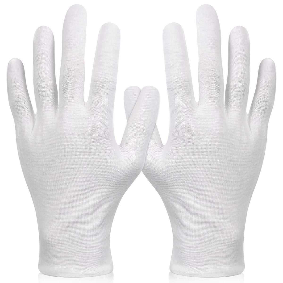 Gants Paxcoo en coton blanc XL, vue générale pour soins hydratants des mains.