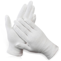 Gants Paxcoo en coton blanc XL, 12 paires, idéal pour hydrater les mains.