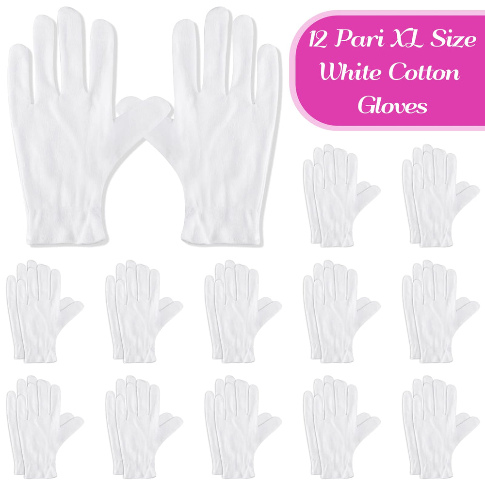 Gants Paxcoo coton XL, longueur environ 24 cm couvrant les poignets.
