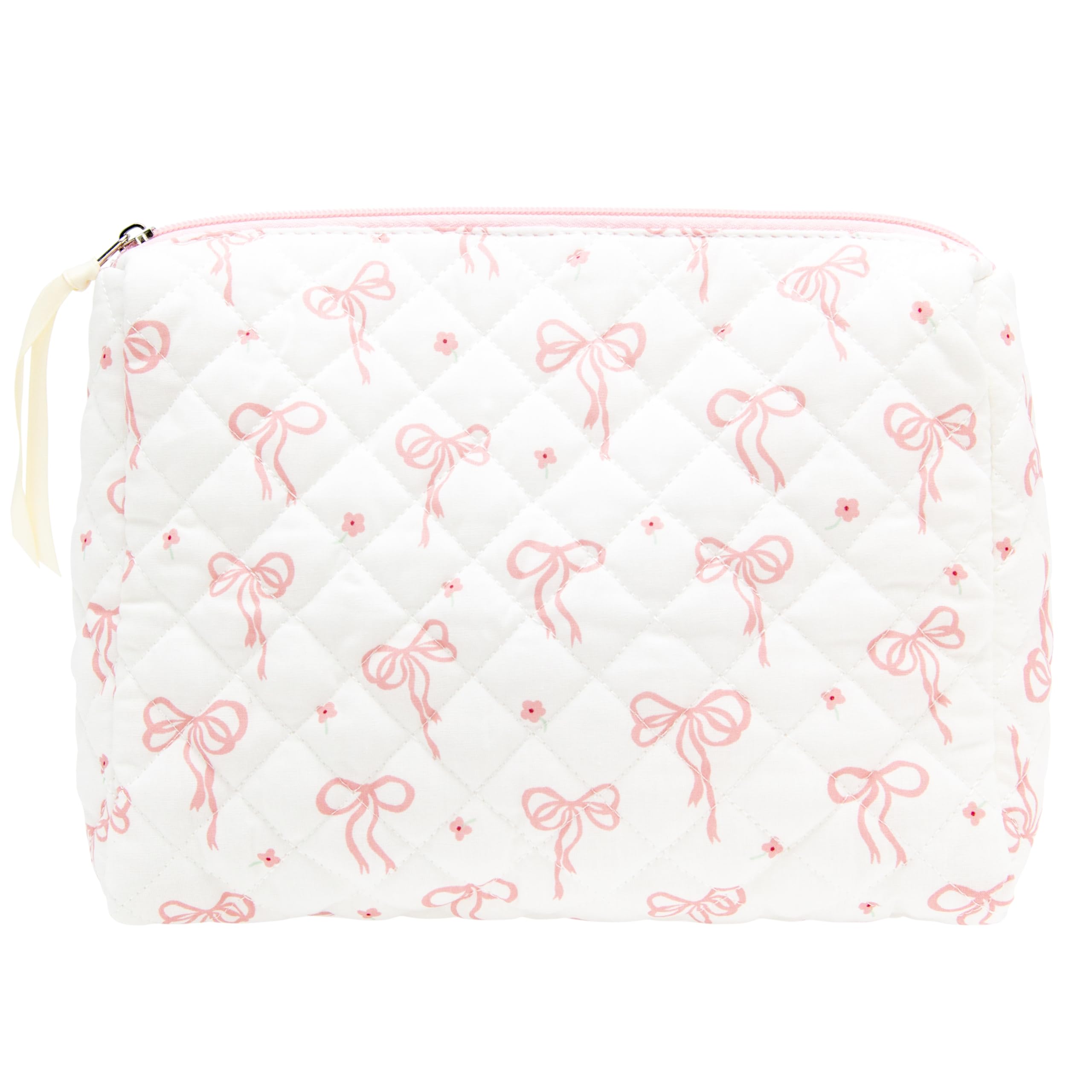 PAZIMIIK sac maquillage quilté: extérieur élégant et rangement pratique.