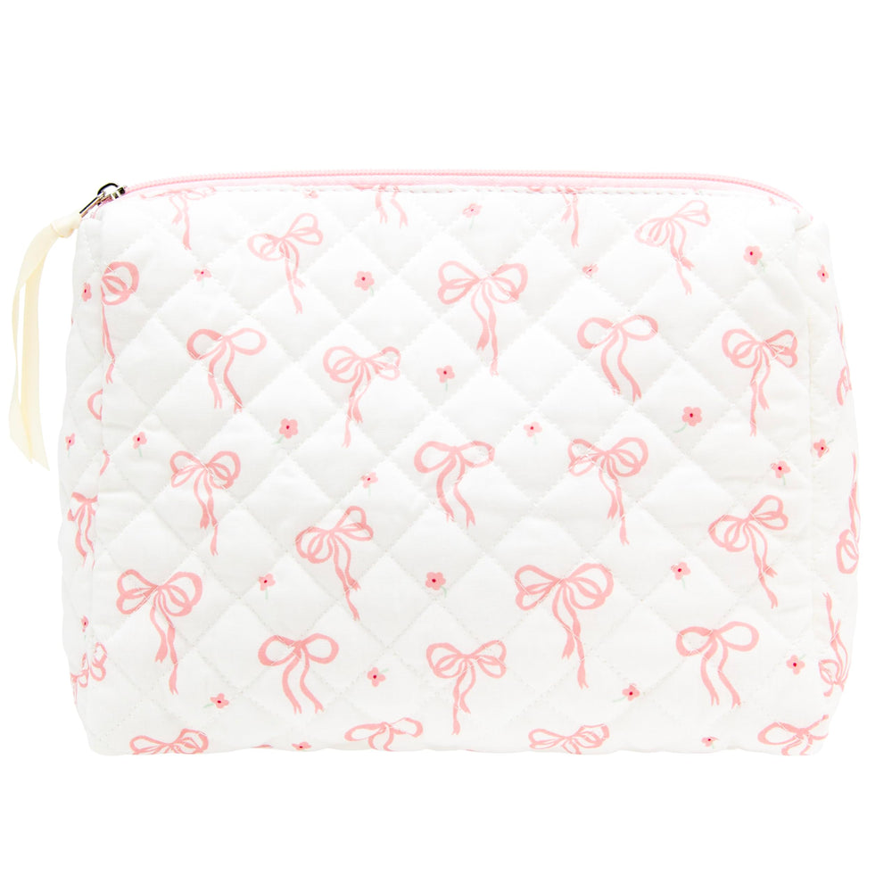 PAZIMIIK sac maquillage quilté: extérieur élégant et rangement pratique.