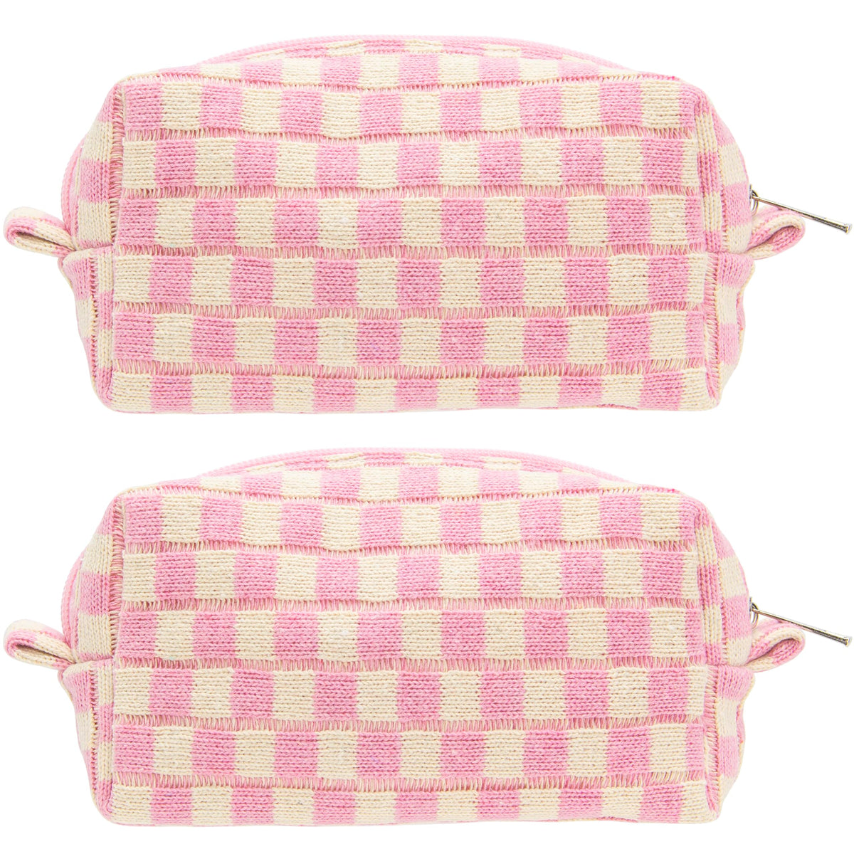 PAZIMIIK trousse maquillage carreaux rose beige, pratique et légère pour le sac