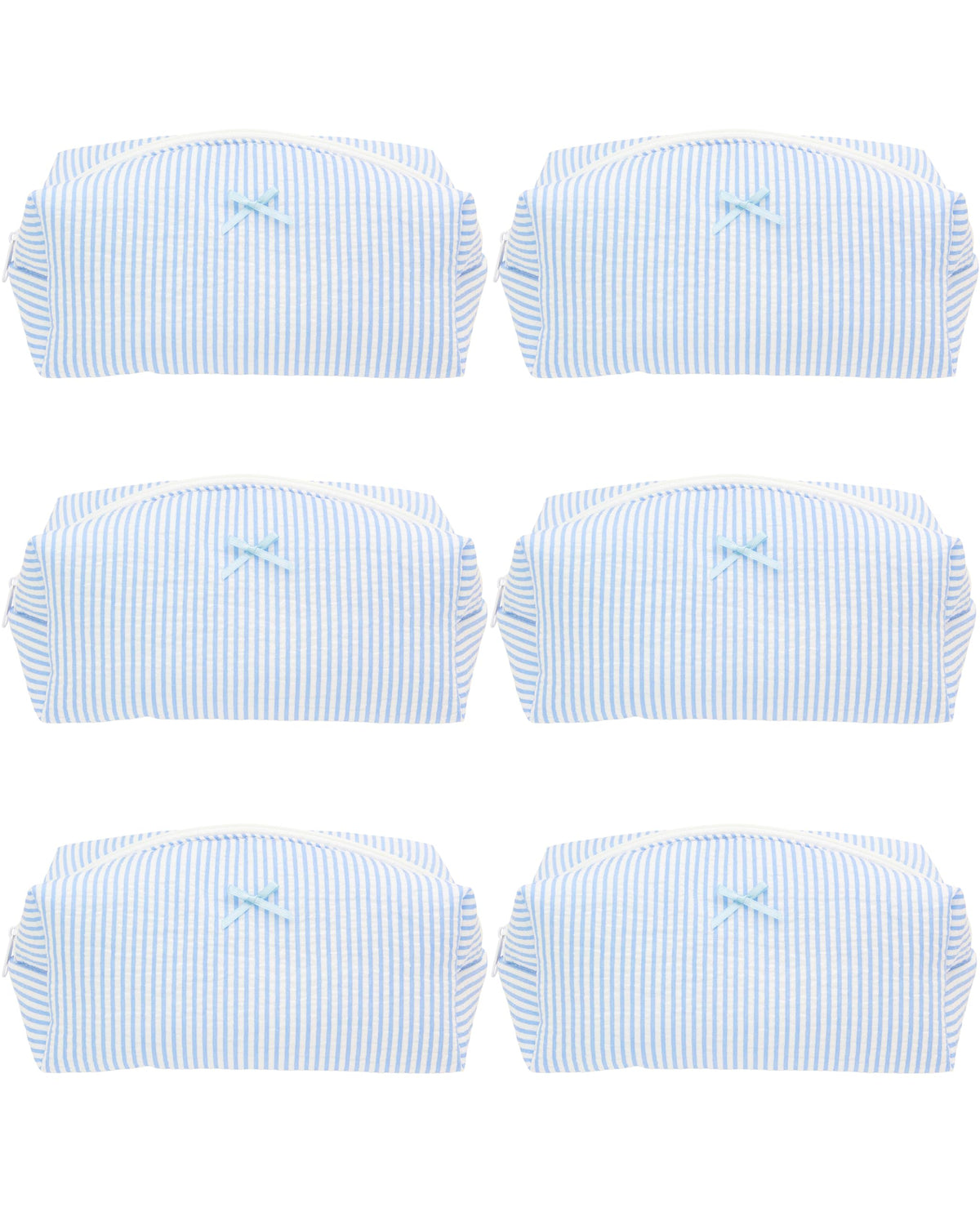 PAZIMIIK Sac maquillage douillet 6pcs bleu, idéal pour maquillage et soins.
