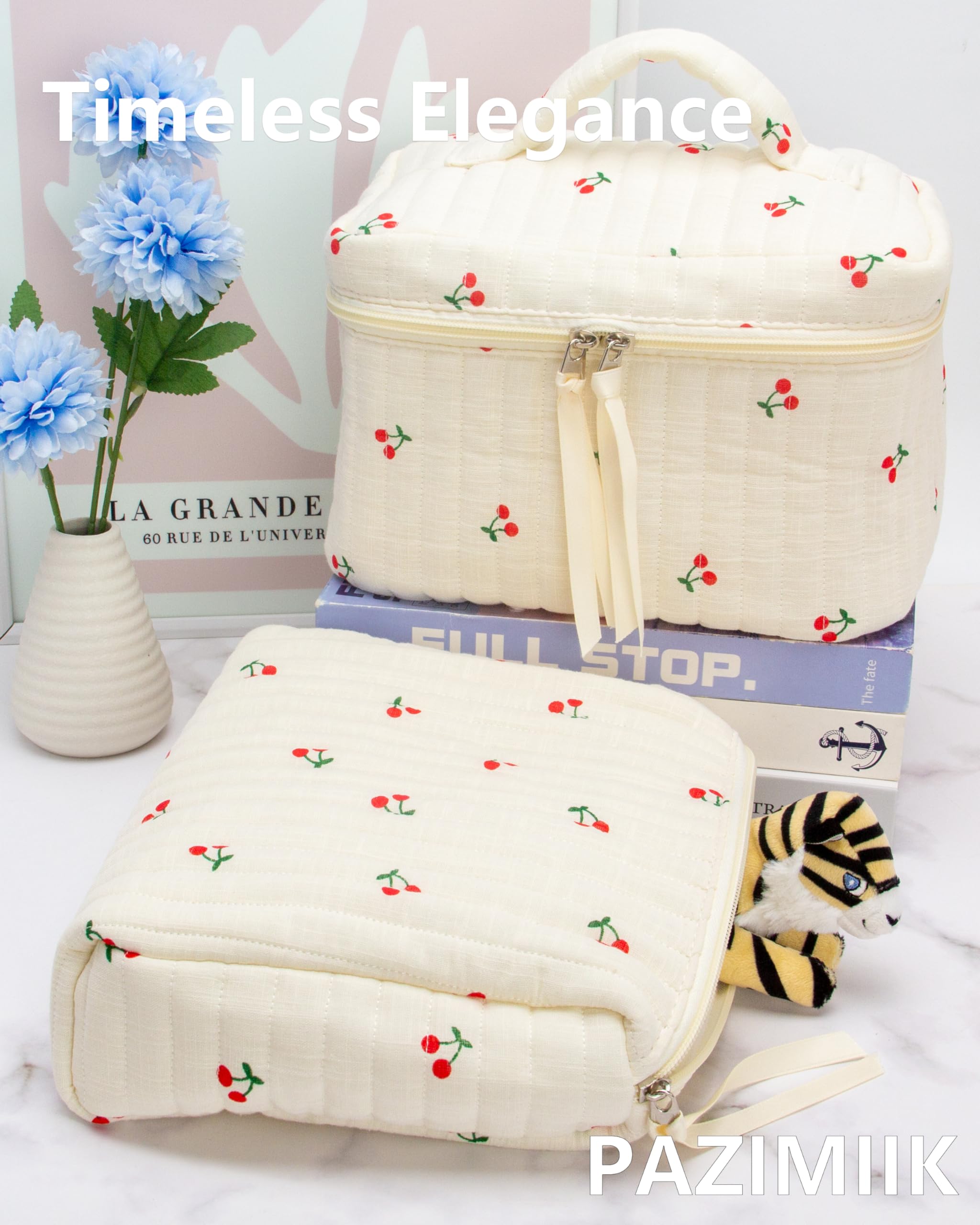 PAZIMIIK sac-maquillage-quilté léger et portable, compagnon idéal pour les déplacements.