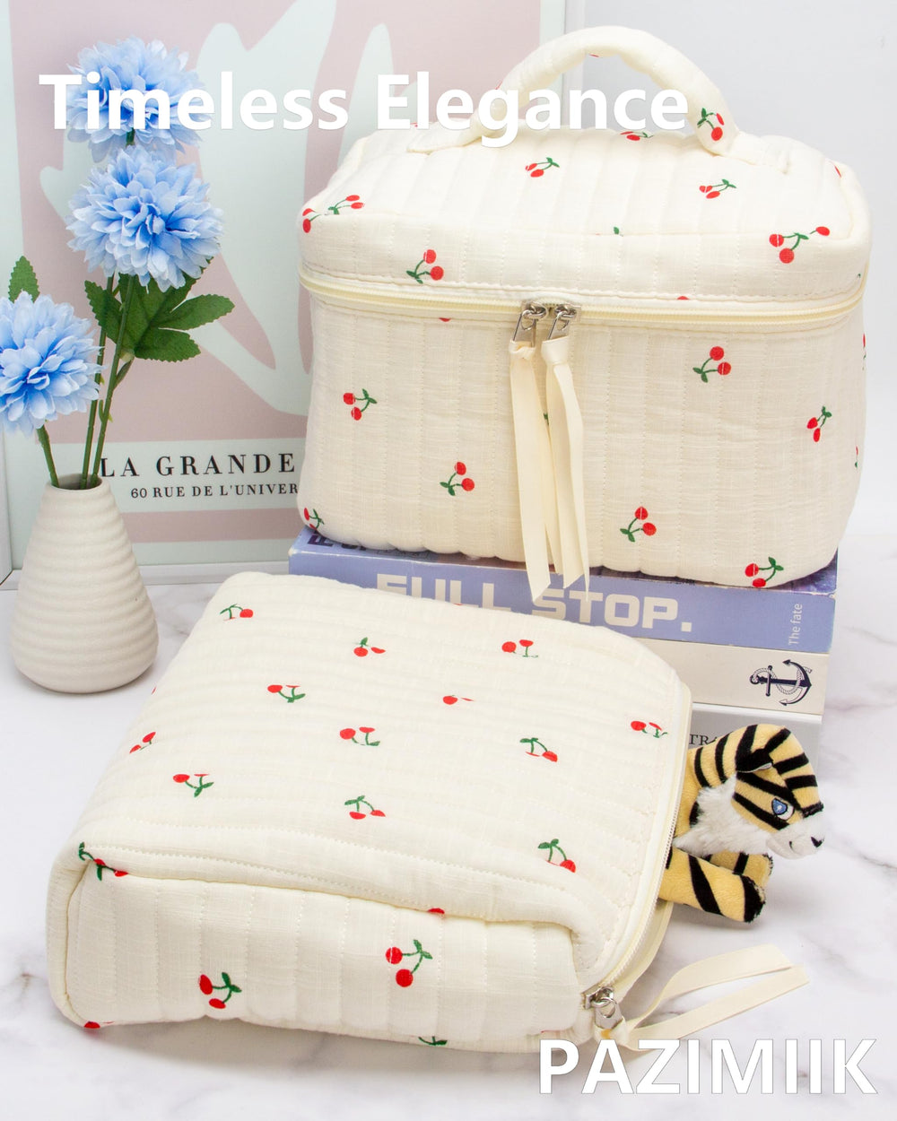PAZIMIIK sac-maquillage-quilté léger et portable, compagnon idéal pour les déplacements.