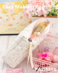 PAZIMIIK Trousse extérieure matelassée rose, toucher doux et élégant.