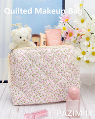 PAZIMIIK Trousse maquillage avec poche-reseau, idéal pour pinceaux et petits objets.