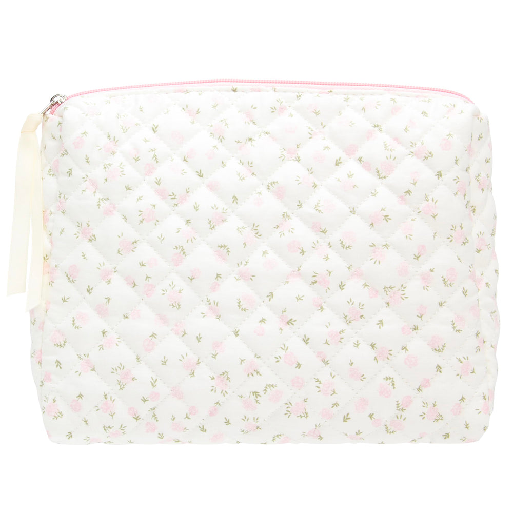 PAZIMIIK Trousse maquillage matelassee rose, grande capacité pour voyage et rangement.