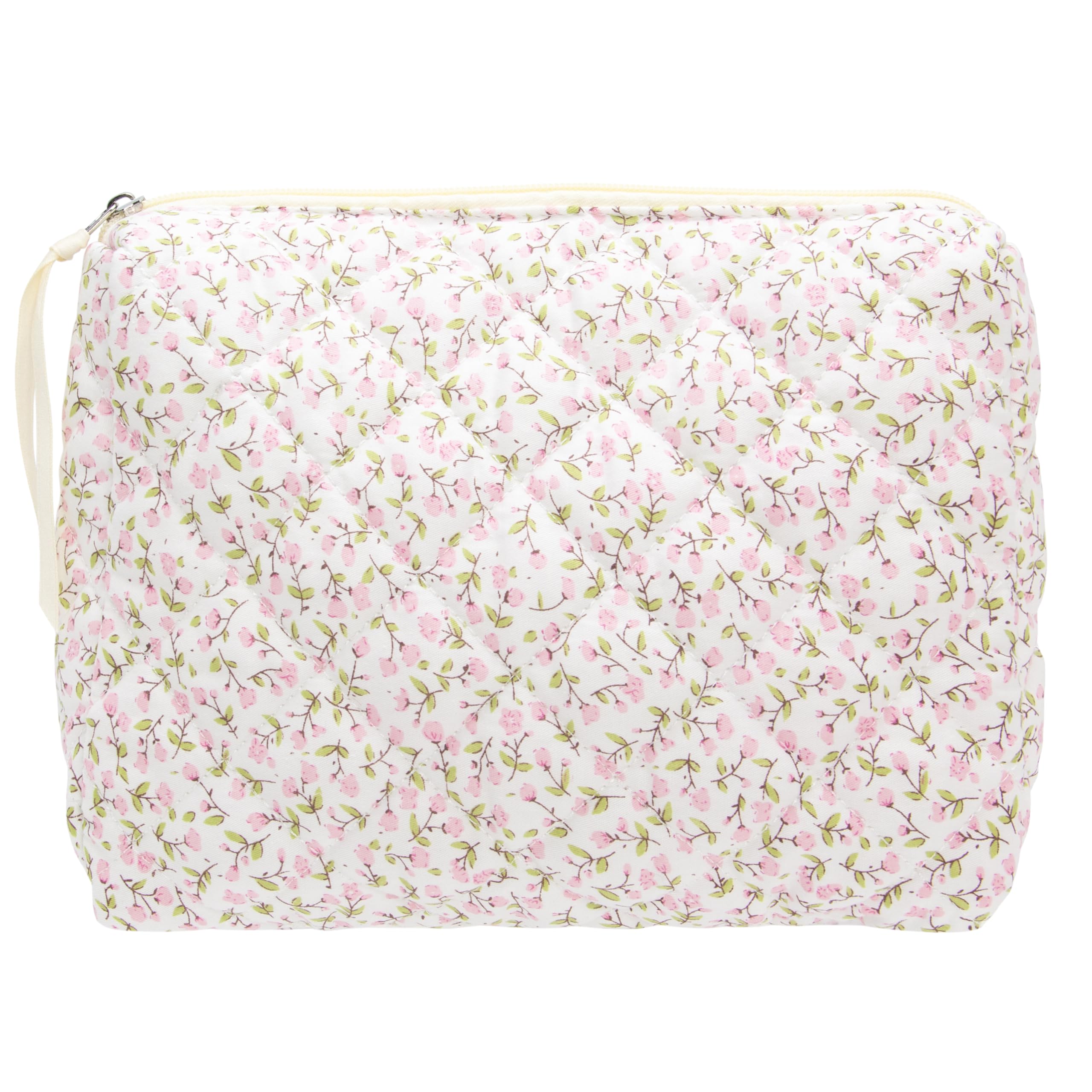 PAZIMIIK Trousse maquillage quiltée rose, extérieur élégant pour l'organisation beauté.
