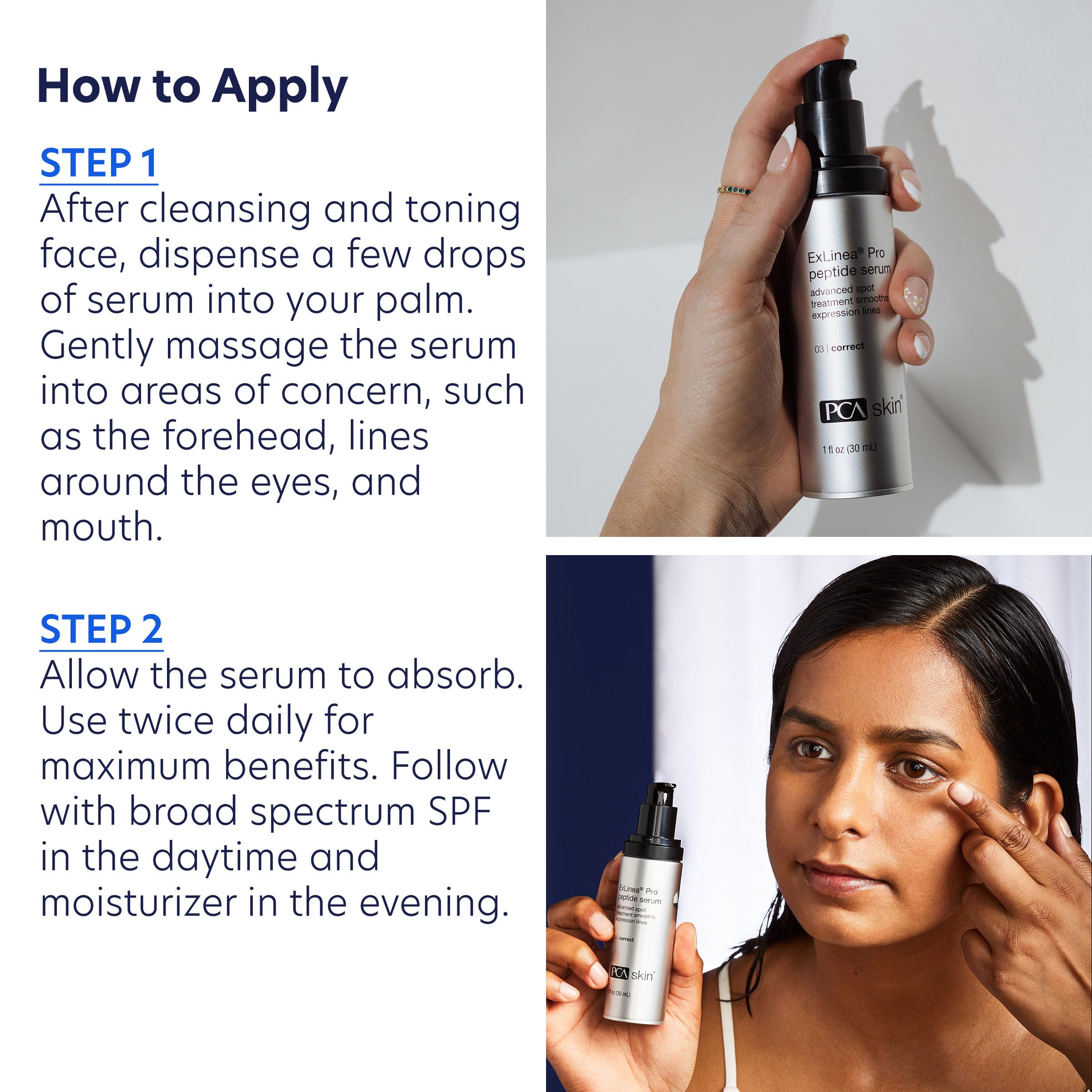 Contour du visage plus défini grâce au sérum ExLinea Pro.
