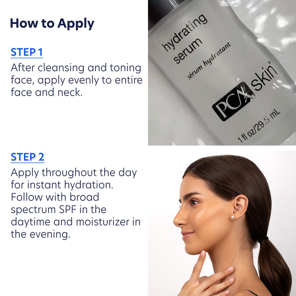 Ingrédients antioxydants et hydratants dans le Sérum Hydratant PCA SKIN.