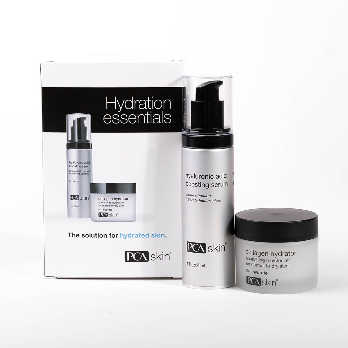 Coffret PCA SKIN Hydration Essentials prêt à hydrater et lisser la peau.