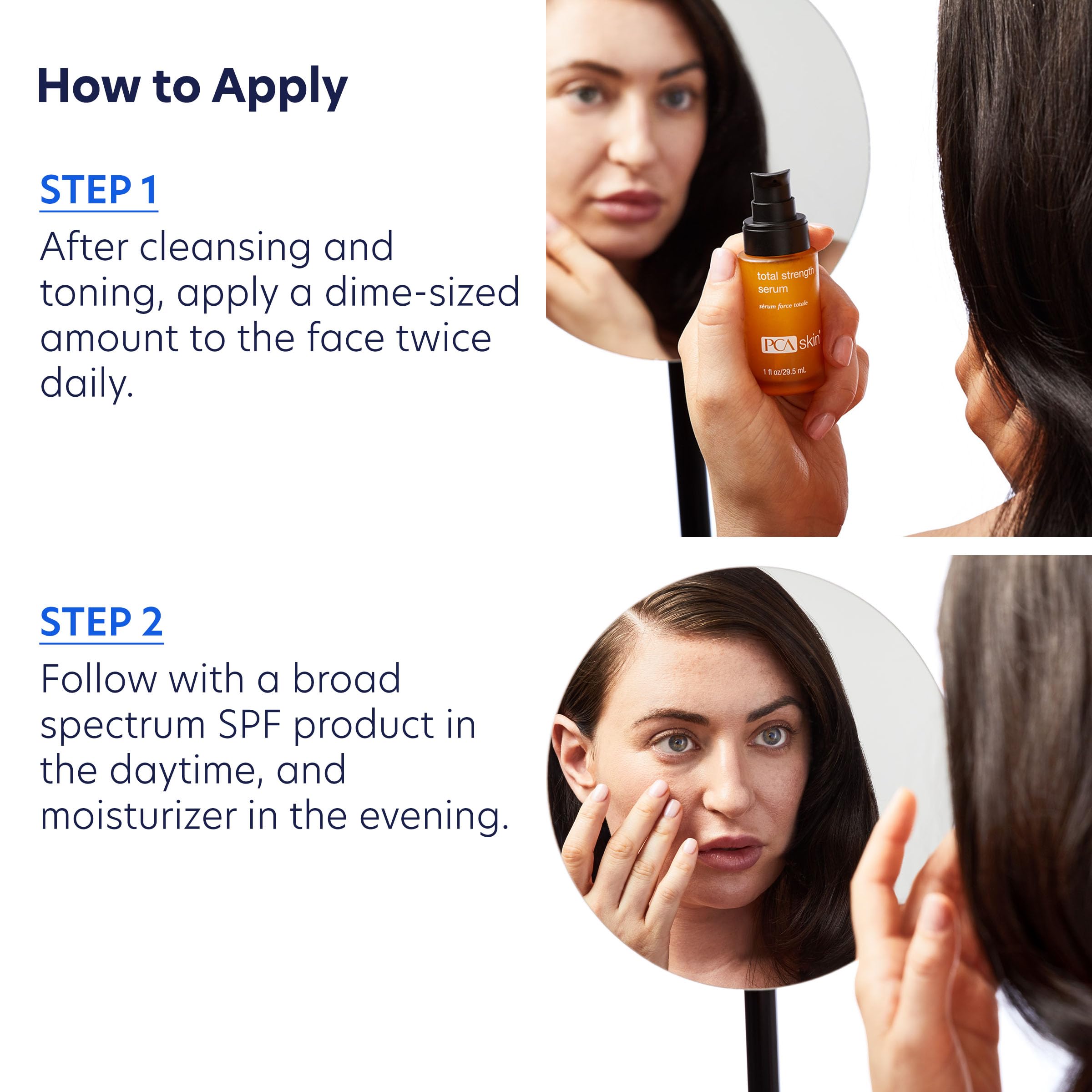 Rituel quotidien PCA SKIN Total Strength pour une peau plus tonifiée et lumineuse.