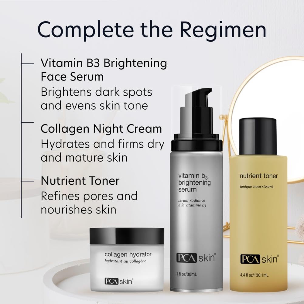 PCA SKIN Sérum Éclaircissant à la Vitamine B3, hydratation durable pour peau confortable.