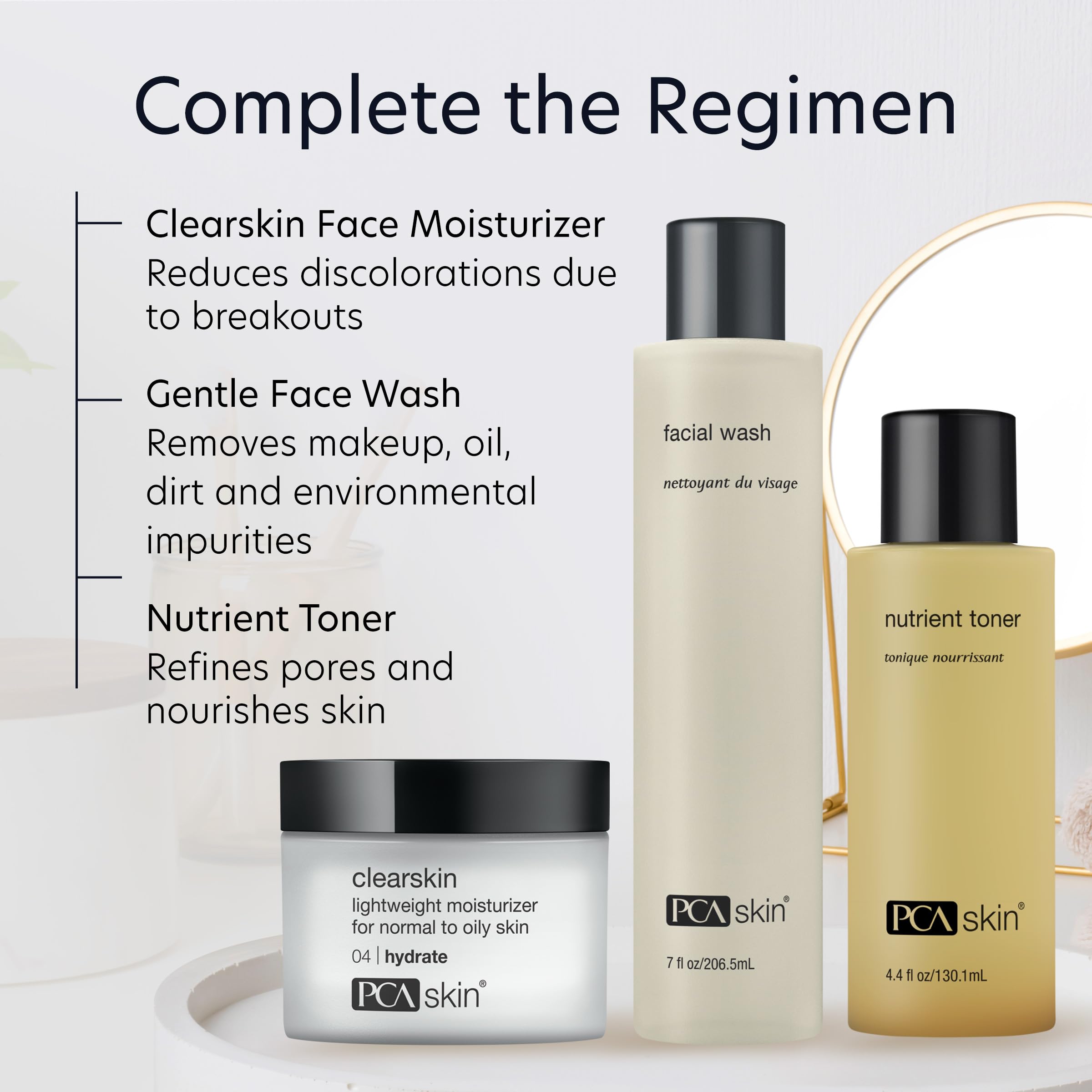PCA SKIN Clearskin – sans colorants ni parfums pour peaux sensibles.