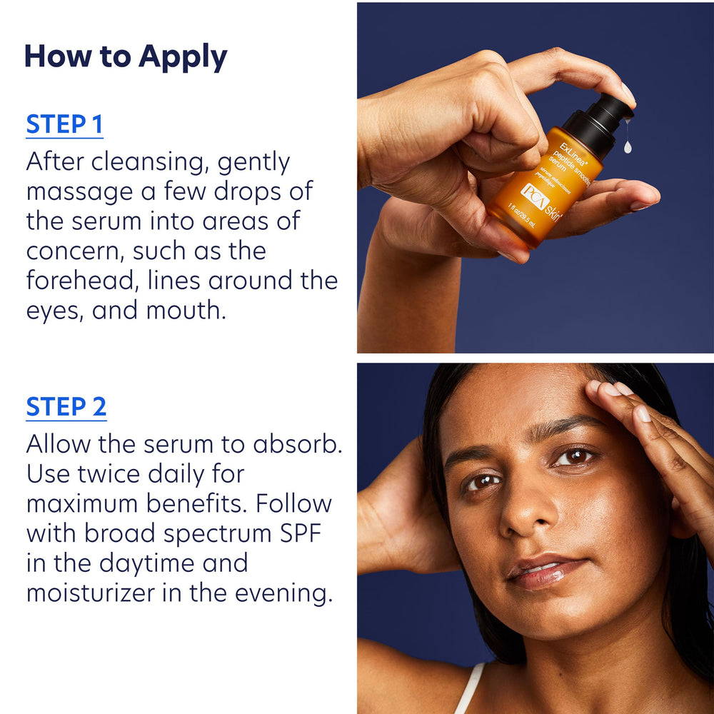 Étiquette et emballage du PCA SKIN ExLinea Peptide Smoothing, pratique et protégé.