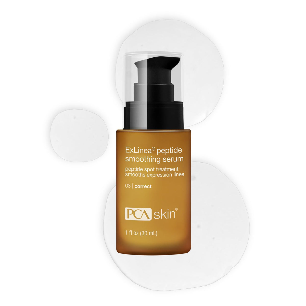 PCA SKIN ExLinea Peptide Smoothing, flacon à pompe pour une application précise du sérum.