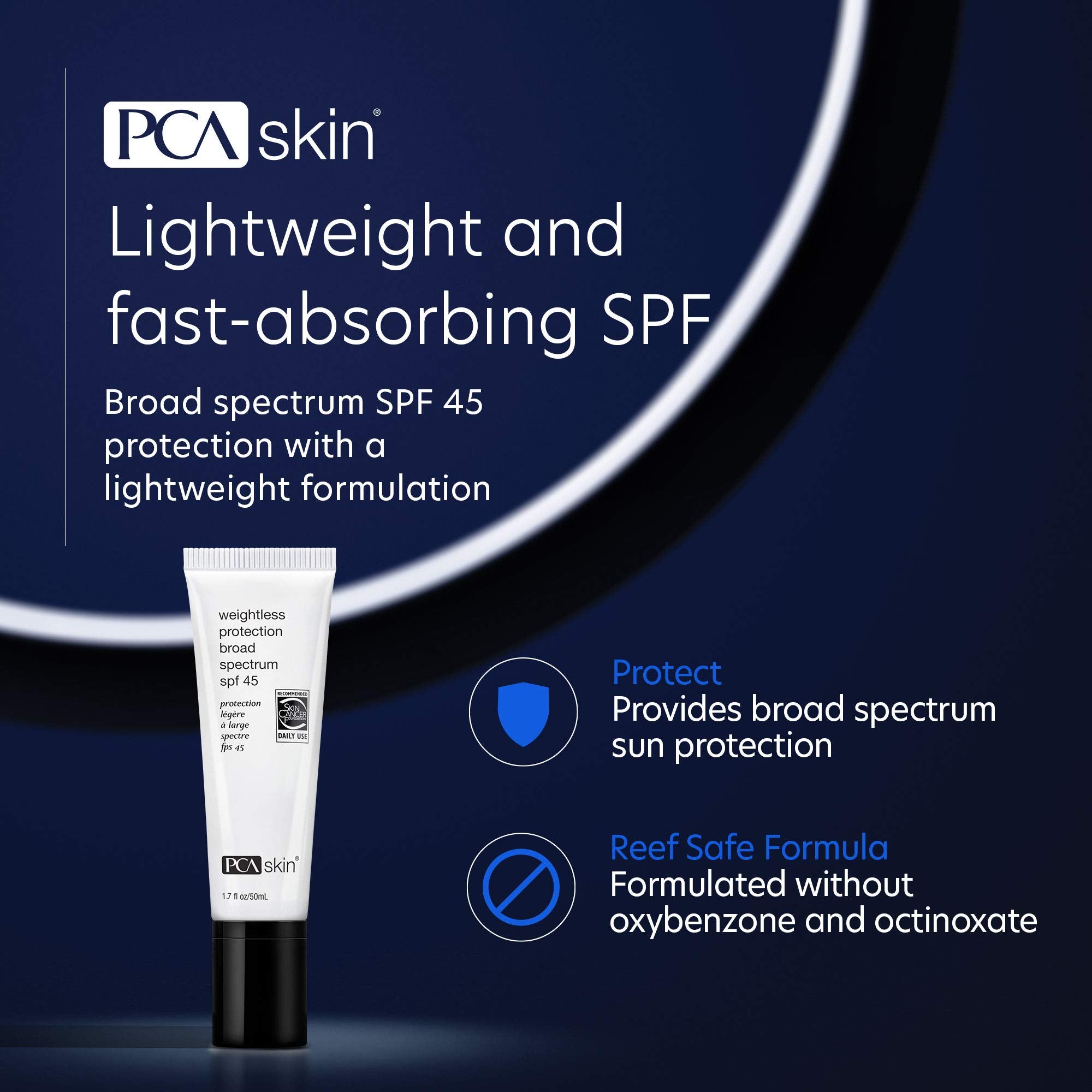 PCA SKIN montre l application d une noisette sur le visage.